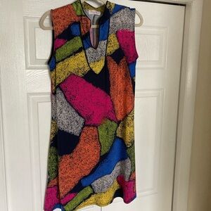 Pretty woman slip on sleeveless dress multi colored